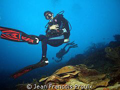 my lovelly girlfriend in Bonaire water going back to shor... by Jean Francois Proulx 